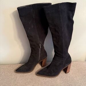 Vince Camuto Knee High Suede Black Boots